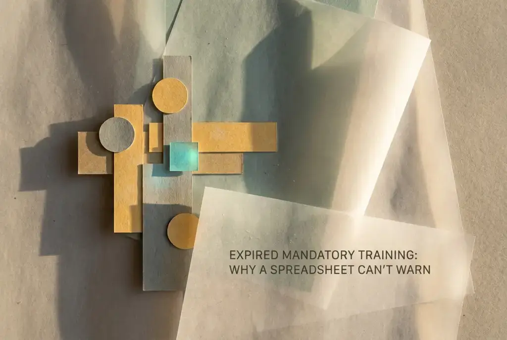 Professional header image for industry analysis: Expired Mandatory Training: Why a Spreadsheet Can't Warn